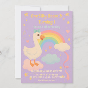 Invitation Violet Un Oie Silly Anniversaire Pour Les Filles