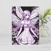 Invitation Violet Violet Anime Princesse Sweet 16 Anniversair (Debout devant)