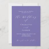 Invitation Violet violet blanc mariage de luxe (Devant)