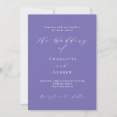 Invitation Violet violet blanc mariage formel (Devant)