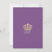 Invitation Violet violet doré Couronne Royal Pastel Blanc (Dos)