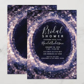 Invitation Violet violet éclat lumière Fête des mariées (Devant / Derrière)
