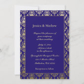 Invitation Violet violet et Motif or | Mariage moderne (Devant)