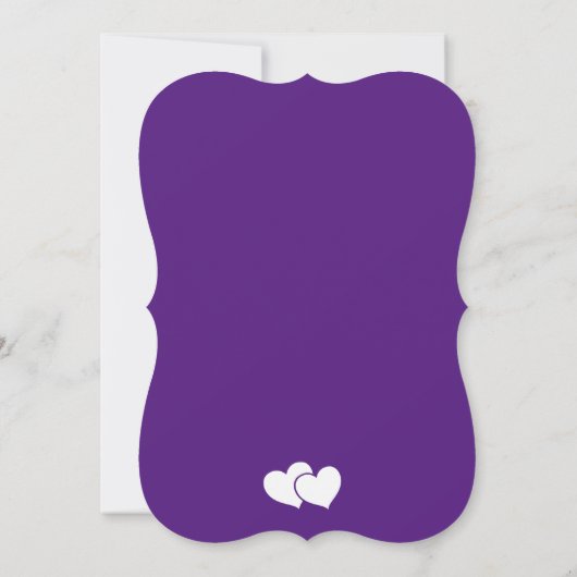 Invitation Violet violet et Wedding shower de couples blancs (Dos)