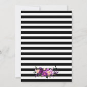 Invitation Violet violet Floral or noir Mariage (Dos)