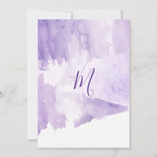 Invitation Violet violet Mariage d'aquarelle (Dos)