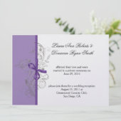 Invitation Violet violet Mariage de poste blanc (Debout devant)