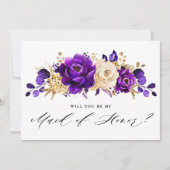 Invitation Violet violet or serez-vous ma servante d'honneur (Devant)