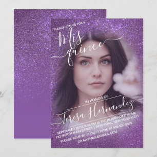 Invitation Violet violet Parties scintillant étincelante Phot