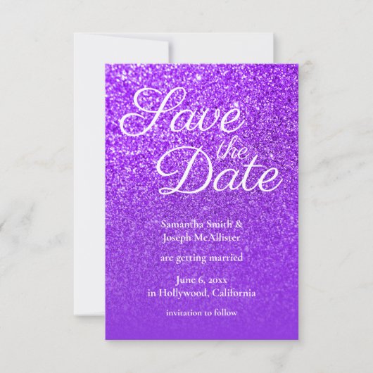 Invitation Violet violet Parties scintillant Ombre Enregistre (Devant)