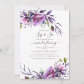 Invitation Violet violet Poppy Floral Sip et voir (Devant)