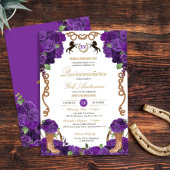 Invitation Violet violet Rose Ouest Charro Quinceanera