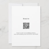 Invitation Violet violet vert fleuri code QR RSVP mariage (Dos)