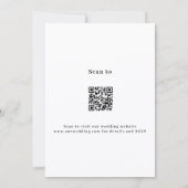Invitation Violet violet vert fleuri code QR RSVP mariage (Dos)
