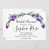 Invitation Violet violet violet Lavande Eucalyptus Douche nup (Devant / Derrière)