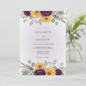 Invitation Violet Vivid Botanical Wedding (Debout devant)