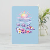Invitation violet watercolor creative beach (Debout devant)
