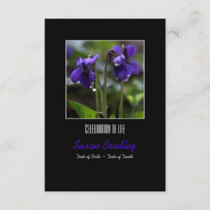 Invitation Violets avec gouttes Célébration de la vie Invitat