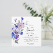 Invitation Violets Botanique Floral Purple Fête des mariées B (Debout devant)