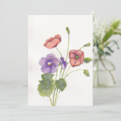 Invitation Violets et pavots (Debout devant)