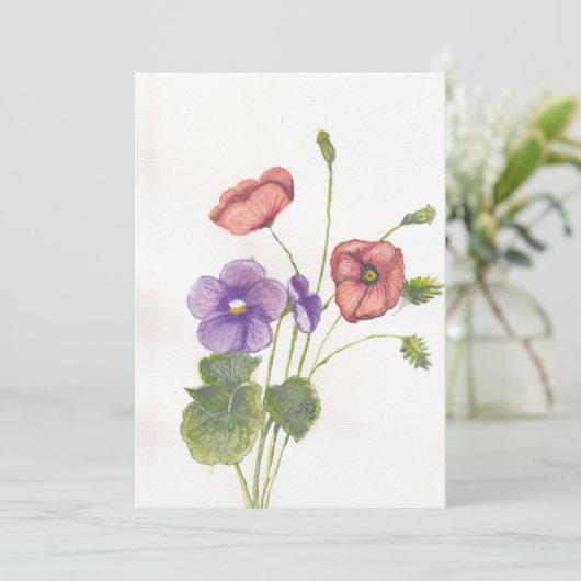 Invitation Violets et pavots (Debout devant)
