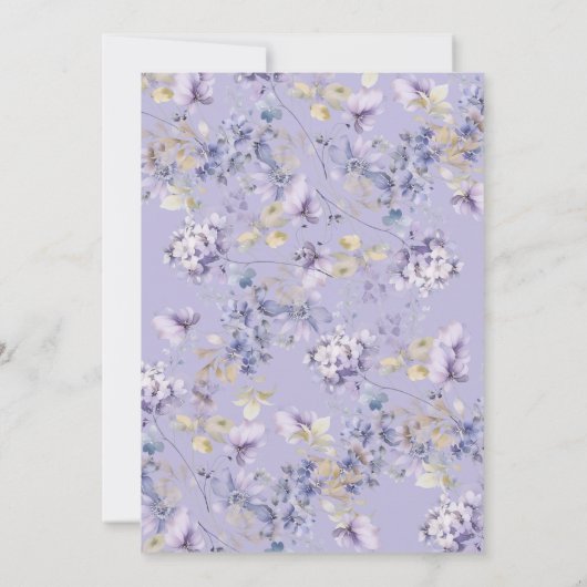 Invitation Violets sauvages Baptême (Dos)