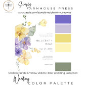 Invitation Violets violets et jaunes modernes Mariage floral