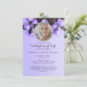 Invitation Violets violets Floral Élégant Célébration de la v (Debout devant)