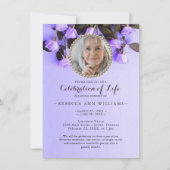 Invitation Violets violets Floral Élégant Célébration de la v (Devant)