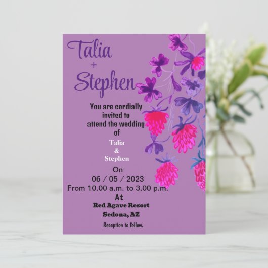 Invitation violette (Debout devant)