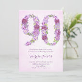 invitation violette 90e anniversaire, cartes de fê (Debout devant)