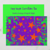 Invitation violette à code épellé (Devant / Derrière)