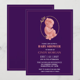 Invitation Violette - Baby Shower
