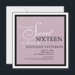 Invitation violette d'un élégant Sweet sixteen<br><div class="desc">Une belle invitation à la fête élégante dans une jolie teinte de violet.</div>
