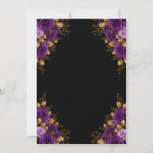 Invitation violette et dorée pour Quinceanera (Dos)