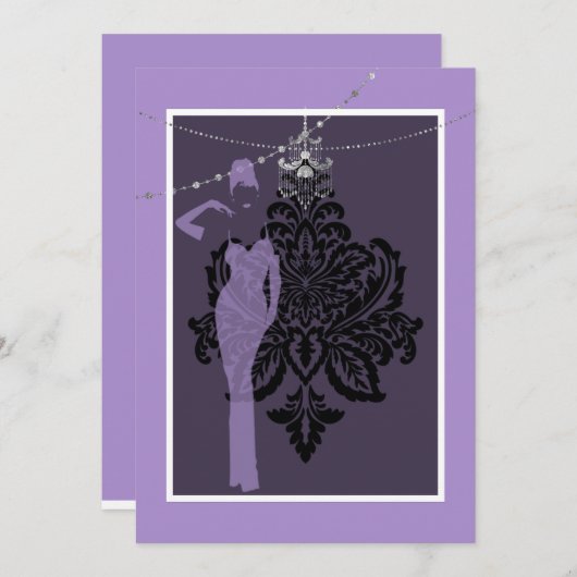 Invitation violette et noire (Devant / Derrière)