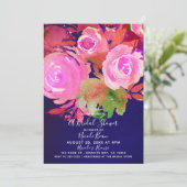 Invitation Violette Florale Moderne de Printemps pour une Mar (Debout devant)