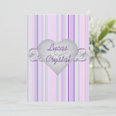 Invitation violette Pastel Pinstripe (Debout devant)