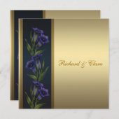 Invitation Violettes de Gentiane Violettes Cristal pour 50e A (Devant / Derrière)