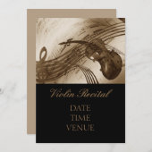 Invitation Violin Considérant élégance et performance (Devant / Derrière)