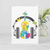 Invitation Violon Abstrait avec casque et musique (Debout devant)