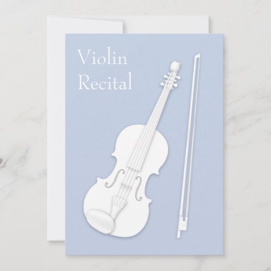 Invitation Violon blanc & Bow Music Considérant Concert Pale  (Devant)