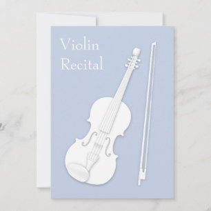 Invitation Violon blanc & Bow Music Considérant Concert Pale 