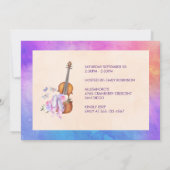 Invitation Violon, chaussures de ballet et papillons Annivers (Dos)