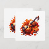 Invitation Violon dans le lit de feuilles (Devant / Derrière)