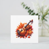 Invitation Violon dans le lit de feuilles (Debout devant)