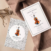 Invitation Violon noir et blanc moderne Considérant