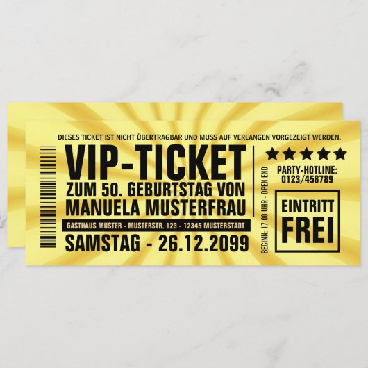 Invitation VIP (Devant / Derrière)