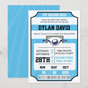 Invitation VIP BILLET DE HOCKEY Bar Bat Mitzvah