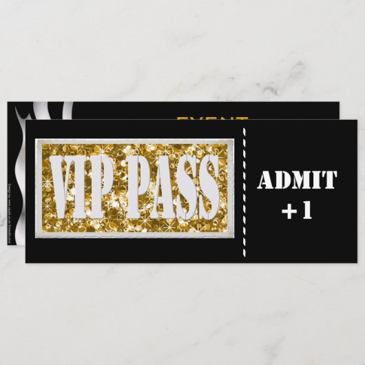 Invitation VIP Black and Gold (Devant / Derrière)